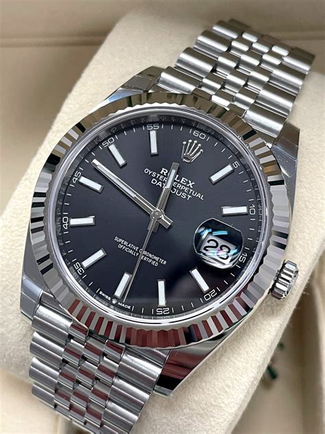 black and silver rolex|rolex datejust 41 black.